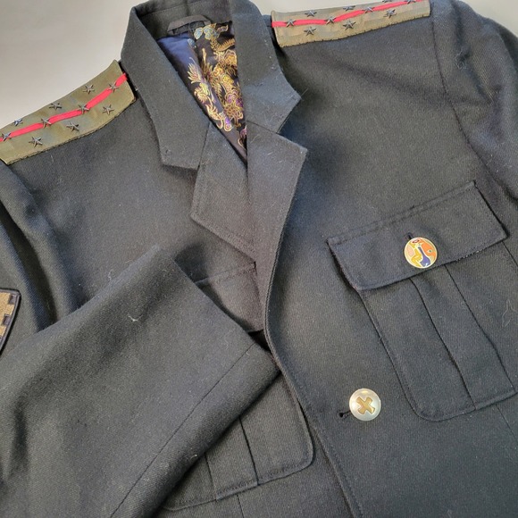 Edward Dada Other - Edward Dada Military Style Jacket Dragon Lining Blazer‎ Coat Large L